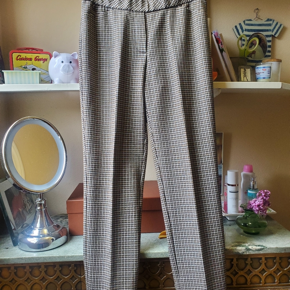 J Jill ponte slim leg checkered pants. Never Worn